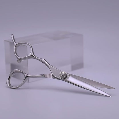 AOLANDUO Hair Scissors Professional Left Handed, VG10 Steel Left Handed Barber Shears, Razor Edge, Offset Ergonomic, Precision Hair Cutting Scissors for Salon & Home, 1 Count, 5.5 Inch
