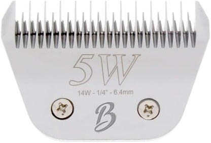 Skip Tooth 5 Wide Blade Dog Grooming Cuts Length 1/4" - 6.4mm(Japanese High Carbon Steel 5 Skip Tooth Blade Dog Grooming | 5W Clipper Blade (B5W)