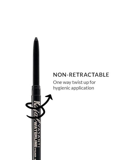 VASANTI Kajal Waterline Eyeliner Pencil - Long-lasting, Waterproof, Smudge-proof, Safe for Sensitive Eyes, Waterline Eye Liner - Opthalmologist Approved and Tested (Rich Brown)