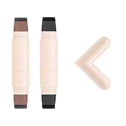 Two-piece Rotary Eyeliner Stamp Set - Quick Shaping Tool, Marks Left and Right Eyes, Smudge-Proof and Long-Lasting, Suitable for Beginners and Makeup Artists (Black & Brown)