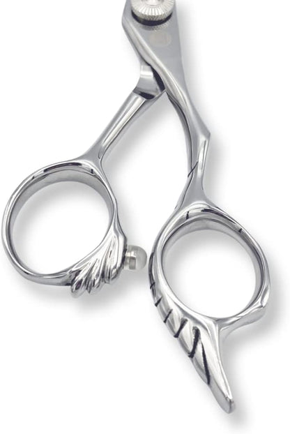 Saki Shears Tsuru Hair Cutting Scissors - Polished Japanese Steel- 6" Hair Shears for Barbers and Hair Stylists - Thumb Screw for Easy Tension Adjustment