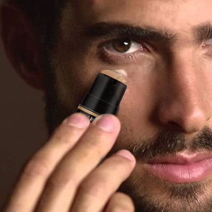 Concealer Stick with Brush for Men - Eraser Dark Circles - Men’s Multi-Use Concealer - Dual Sided Full Coverage with Soft Brush - Buildable Coverage Makeup - All Skin Types - (Medium)