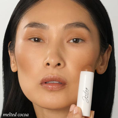 Julep Skip the Brush Cream to Powder Bronzer & Contour Stick - In Paradise Darker skin tones - Long Lasting Blendable and Buildable Color -Multi-Use 2-in-1 Blush and Lip Makeup Stick