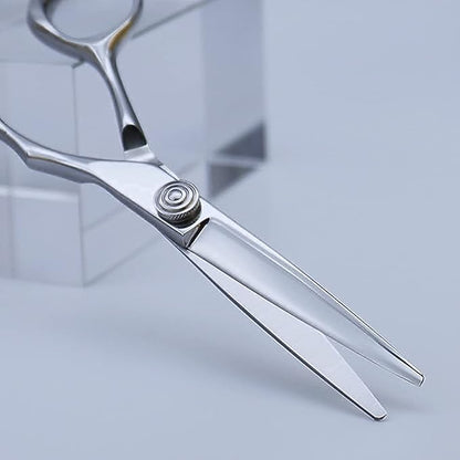 AOLANDUO Hair Scissors Professional Left Handed, VG10 Steel Left Handed Barber Shears, Razor Edge, Offset Ergonomic, Precision Hair Cutting Scissors for Salon & Home, 1 Count, 5.5 Inch