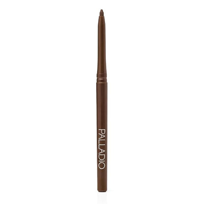 Palladio Retractable Waterproof Eyeliner, Richly Pigmented Color and Creamy, Slip Twist Up Pencil Eye Liner, Smudge Proof Long Lasting Application, All Day Wear, No Sharpener Required, Brownie