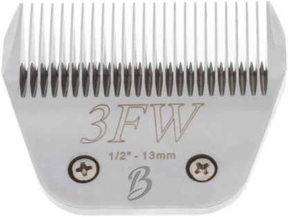 Detachable A Series 3 Wide Blade Dog Grooming Cut Length 1/2" / 13mm Japanese Carbonized Steel Dog Grooming Blades (Compatible A5 Series Clippers for Dogs Horses(B3FW)