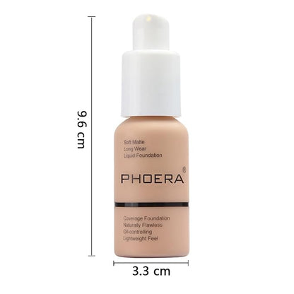 PHOERA Foundation,Flawless Soft Matte Liquid 102 Nude Foundation,24 HR Oil Control Waterproof Cream Foundation Makeup.