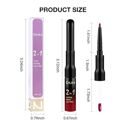 evpct 1Pcs Ruby Rose Red Matte Lip Liner & Liquid Lipstick Stain Makeup Set for Women, Red Lip Liner Stain Long Lasting Waterproof Smudge Proof, Cruelty Free Lip Stick Makeup 24 hours originales, 58