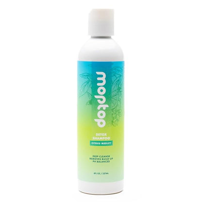 MopTop Detox Shampoo – Scalp Clarifying Shampoo for Build Up, Hard Water, Dirt & Oil, Sulfate & Paraben Free Hair Care for All Hair Types – Thin, Straight, Wavy, Curly & Coily (Citrus Medley, 8oz)