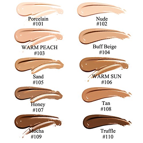 PHOERA Foundation,Flawless Soft Matte Oil Control Best Cover up Full Coverage Liquid Foundation .(107# Hone)
