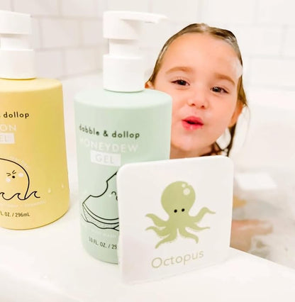 Dabble & Dollop Honeydew Melon Body Wash & Shampoo – 3-in-1 Natural Bubble Bath for Kids, No Parabens or Sulfates, Vegan, Gluten-Free, Tear-Free (10oz, Pack of 2)