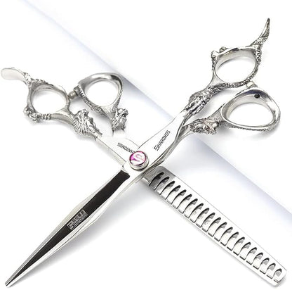 6/7/8/9-inch professional hair clipper set, stainless steel sharp hair clippers, hairdresser specific scissor(7 inches, 4 pieces)
