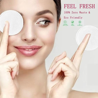 Organic Cotton Round (300 Count) Makeup Remover Cotton Pads, Hypoallergenic, Lint Free, 100% Cotton,for Makeup Removal, Nail Polish Removal and Facial Cleansing