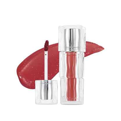 TIRTIR [*Mini Size Waterism Tinted Lip Gloss #08 Summer Pumpkin, 0.06 Fl Oz – Kiss Ready Lipgloss, 12H Long Lasting Non Sticky Natural Tinted Glow Korean Multiuse Cheek and Lip Tint for Women gift
