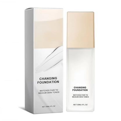 Color Changing Foundation for Mature Skin, Hydrating and Lightweight Liquid Foundations, Tone Suitable for All Skin Types (1 pcs)
