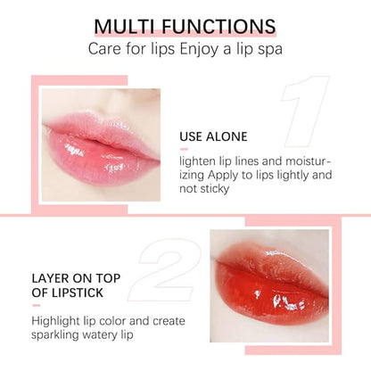 Hydrating Lip Glow Oil, Lip Oil Gloss Transparent Toot Tinted Nourishing Long Lasting Repairing Lightening Lip Lines (ROSEWOOD) 0.2 OZ