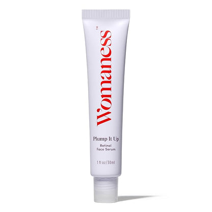 Womaness Plump It Up Retinol Serum – Roll-On Hydrating Face Serum for Women w/ Hyaluronic Acid & Collagen Boosting Retinol – Anti Aging for Fine Lines, Wrinkles & Smoothing Ceramide NG Skincare (30ml)