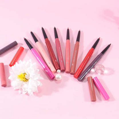 Gel Lip Liner Pencil for Women, Nude Pink Matte Long Lasting Lip Liner Lipstick 24 Hour, High Pigmented Lips Makeup Retractable Liners Waterproof Smudge Proof, Vegan & Cruelty-Free 01