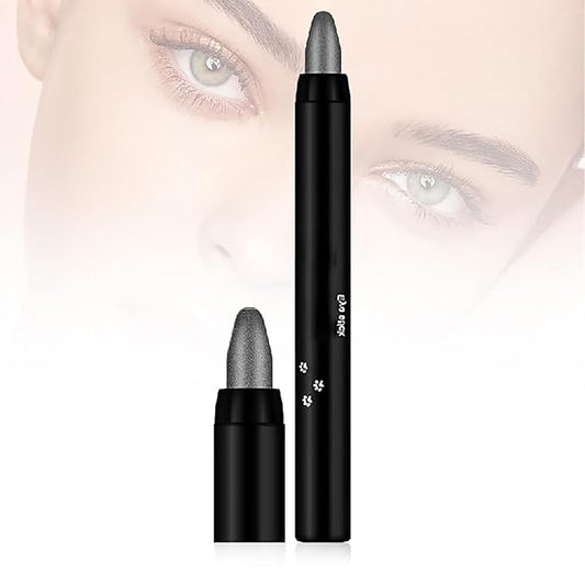 Eyeshadow Shimmer Stick, 16 Color Highlighter Eyeshadows Pencil Waterproof Glitter Eye Shadow Eyeliner Pen, Waterproof Eyeshadows Shimmer Stick Long Lasting Brightener Eyeshadow (03 Black)