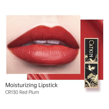 Catkin Moist Lipstick Hydrating High Impact Color Infused with Vitamin E and Avocado Oil Smooth Soft Texture Long Lasting Glow + Matte Finish 2pcs Set 01