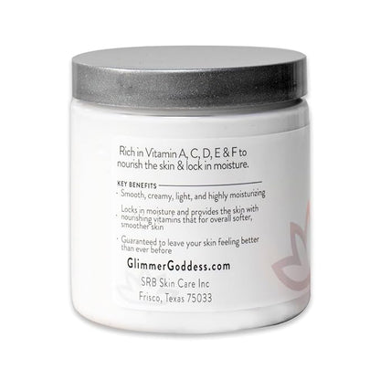 GLIMMER GODDESS Organic Body Butter - 8oz (Evening Snow)