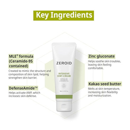 ZEROID | Intensive Oint-Cream | Face Moisturizer for Extremely Dry Skin | Face Cream for Sensitive & Disordered Skin | Intensive Skincare | Face Lotion for Soothing & Moisturizing | 2.7 fl oz (80ml)