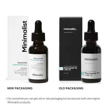 Minimalist 5% Niacinamide Serum for Clear Glowing Skin | With 1% Hyaluronic Acid for Hydration | Pore Minimizer for Face | Clears Acne Marks & Blemishes | For Women & Men | 1 Fl Oz / 30 ml