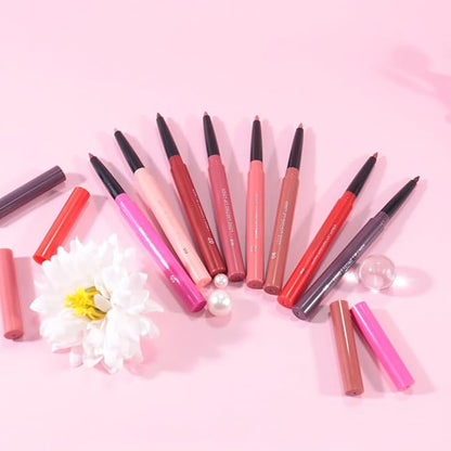 Gel Lip Liner Pencil for Women, Rose Wood Matte Long Lasting Lip Liner Lipstick 24 Hour, High Pigmented Lips Makeup Retractable Liners Waterproof Smudge Proof, Vegan & Cruelty-Free 04
