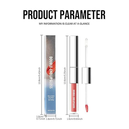 2-in-1 Dual Ended Lip Stain & Lip Oil – Long Lasting Waterproof Matte Lip Gloss with High Pigment, Non-Sticky Lip Tint, Hydrating Lip Oil for Moisturizing & Glossy Finish (05#, 1PCS)