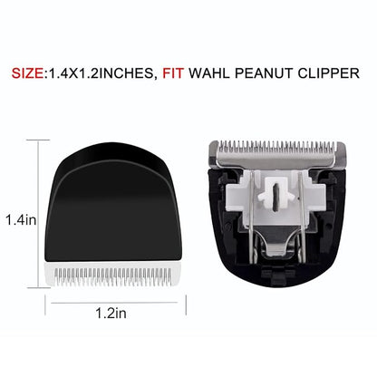 Professional Peanut Clipper/Trimmer Snap On Replacement Blades #2068-300 - Compatible with Wahl Peanut Hair Clipper/Trimmer, 2 Pack Black
