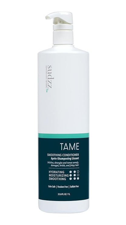 SUDZZFX TAME Smoothing Conditioner – Hydrating & Moisturizing Hair Treatment – Frizz Control, Color Safe, Sulfate-Free, Paraben Free – Conditioner for Dry & Damaged Hair, 33.8 fl oz