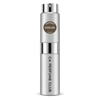 CA Perfume Impression of Baudelaire for Men Leather Scent Long Lasting Cologne for Men Eau De Parfum Travel Size Refillable Atomizer Spray 0.27 Fl Oz 8ml
