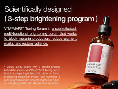 INFODPLUS VITA³MAPS 53 Toning Serum – Niacinamide & Sea Buckthorn | Brightening, Dark Spot Corrector, Even Skin Tone Night Serum