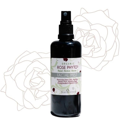 Peak Scents - Organic & Vegan Rose Phyto³ Water Facial Spray - Moisturizing Face Mist & Setting Spray, Soothing, Hydrating Mist Rose Water For Face - Great for Facial Massaging (4 oz)