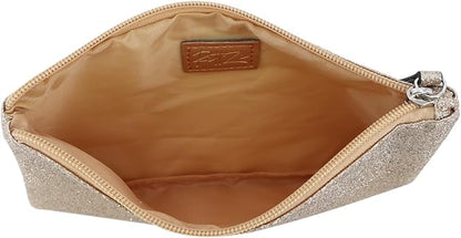 Celestial Glitter Makeup Pouch – Six Stunning Shades - Festive Cosmetic Bag (Solar Gold)