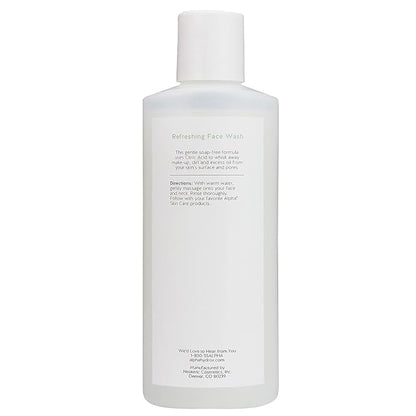 Alpha Skin Care Refreshing Face Wash, Gentle Soap-Free Formula, Citric AHA, Cleanses, Purifies, Tones & Restores pH, All Skin Types, Removes Make-Up & Oil, Anti-Aging Ingredients, 6 Oz, Pack of 2