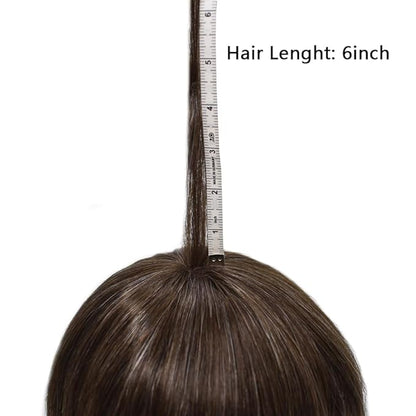 Toupee for Men French Lace Center Hairpieces Human Hair Replacement Systems Lace & Thin Skin Hair Piece Mens Toupee Hair Units for Man 8"X10" #320 3# DARK BROWN WITH 20% SYNTHETIC GREY