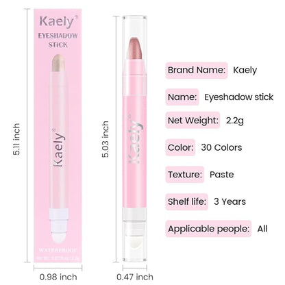 evpct 2Pcs Cream Eye Shadow Brightener Sticks Set for Eyes Waterproof, Champagne & Rose Gold Shimmer Cream Eyeshadow Applicator Stick Long Lasting Pigmented Eye Makeup sombras en crema para ojos 17+37