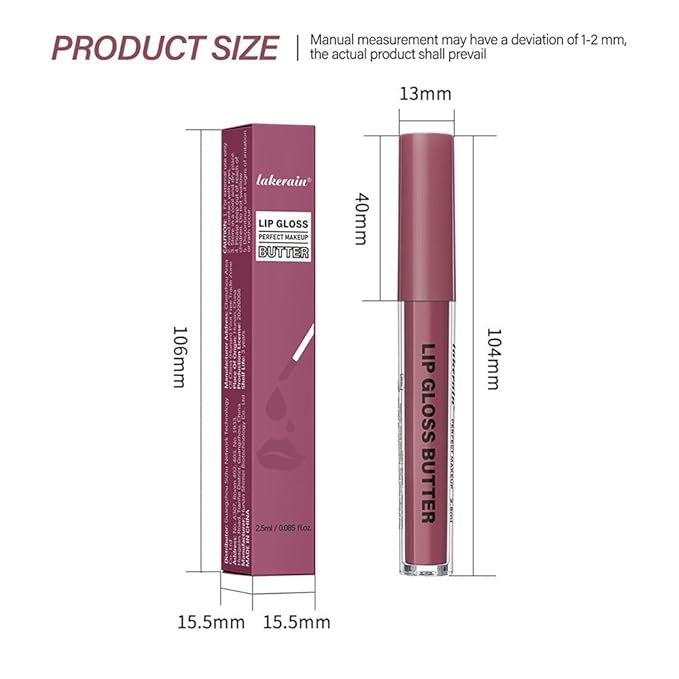 2Pcs Brown Nourishing Lip plumper Gloss, Long Wear Hydration Mini Liquid Lipstick Makeup, Moisturizing High Shine Lip Glow Oil Fresh Lightweight Glossy Plumping Lip Gloss for Women (08+12)