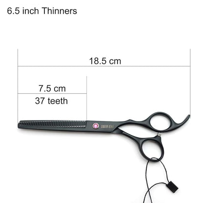 7.0 Inches Professional hair cutting thinning scissors set with razor (Black)