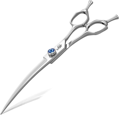 7" Curved Dog Grooming Scissors，25 Degree of Curved Blade,Premium Pet Grooming Shears for Trimming Face and Paws