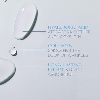 Hyaluronic Acid & Collagen Day & Night Face Moisturizer - Dermatologist Tested, Hydrating, Anti-Aging, Clean Beauty, Cruelty-Free, Korean Skincare for All Skin Types - 1.69 Fl oz (2-Pack)