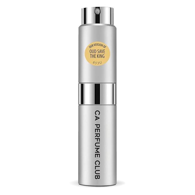 CA Perfume Impression of Oud Save The King for Women and Men Amber Scent Long Lasting Unisex Fragrance Eau De Parfum Travel Size Refillable Atomizer Spray 0.27 Fl Oz 8ml