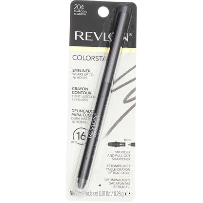 Revlon ColorStay Eyeliner Pencil, Charcoal [204], 0.01 oz (Pack of 4)