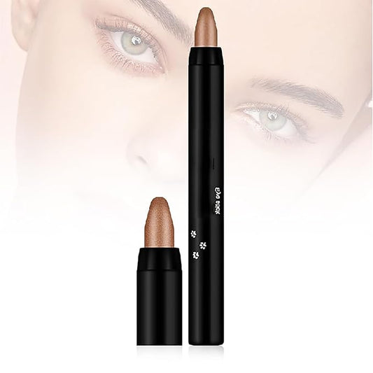 Eyeshadow Shimmer Stick, 16 Color Highlighter Eyeshadows Pencil Waterproof Glitter Eye Shadow Eyeliner Pen, Waterproof Eyeshadows Shimmer Stick Long Lasting Brightener Eyeshadow (15 Gold Brown)
