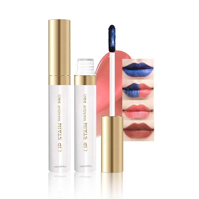 Lip Stain Peel Off – Wipe-Off Lip Stain Tattoo | Long Lasting Waterproof Lip Tint, High-Pigment Matte Lip Color, Smudge & Transfer Proof Lip Stains Masque, Kiss-Proof All-Day Lip Makeup 01#+04#