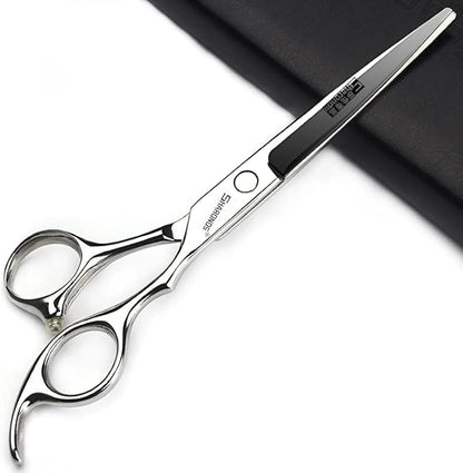 SHARONDS 7.0 Inch Stainless Steel Professional Barber Scissors Hair Thinning Scissors Hairdresser or Home Hairdresser Variant/Hybrid Scissors (Flat Cut Teeth Scissors Set) (6.5 inch-2pc)