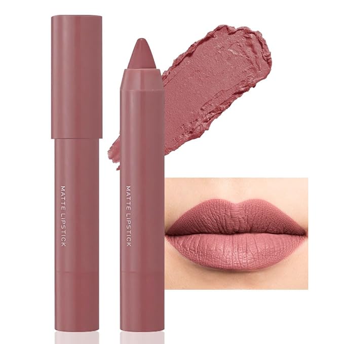 BINGBRUSH Crayon Matte Longwear Lipstick Pack Set,Moisture Smooth Color Stick Ultimate Lip Pencil Stain Crayon for Makeup Collection - Waterproof Velvet Long Lasting Lipstick Gloss for Women(04#)