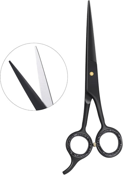 Jimy 6.5" Hair Scissors Professional – Ultra Sharp Razor Edge Stainless-Steel Scissors to Cut Hair – Ergonomic Design Salon Quality Hair Shears for Men, Women & Barbers