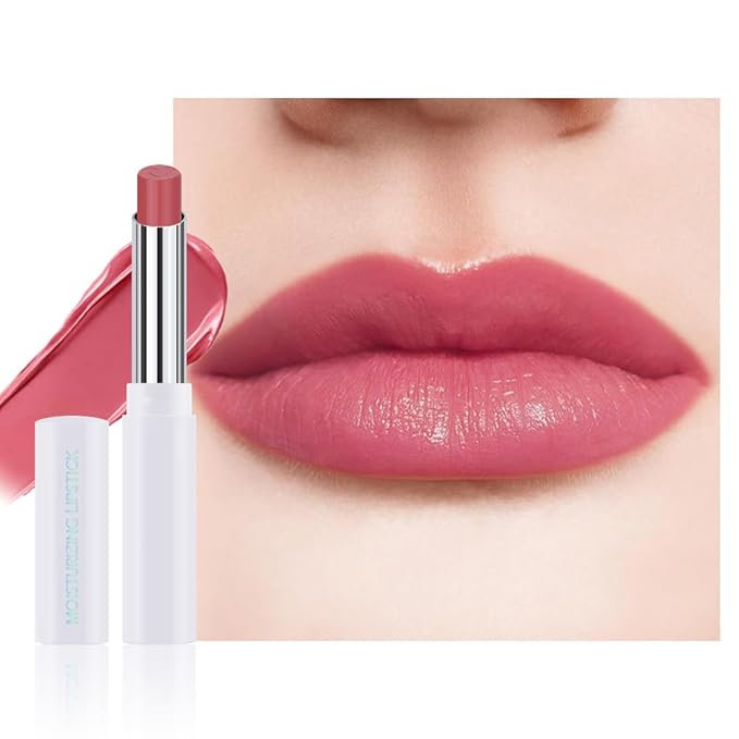 Bright Rose Pink Tinted Lip Balm, Hydrating Sheer Soft Matte Finish Lipstick for Women, Creamy Natural Color Lip Tint Balm Lightweight And Non-greasy Lip Glow Long Lasting Waterproof for Dry Lips 09#